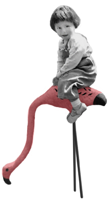 Photo: Jere Kittle, pink flamingo, age 2